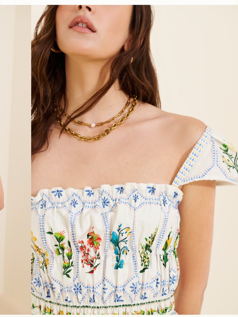 Off-White Tropical Porcelain Maxi Dress - Picture 8 of 12